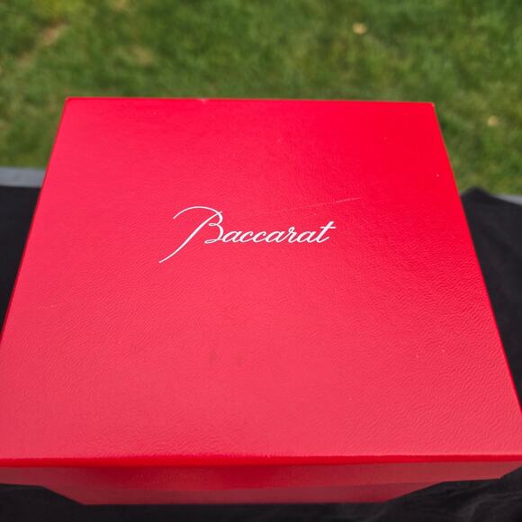 Baccarat Crystal Ribbed Grooved Cube Block Paperweight Display w/Original Box - Picture 1 of 13